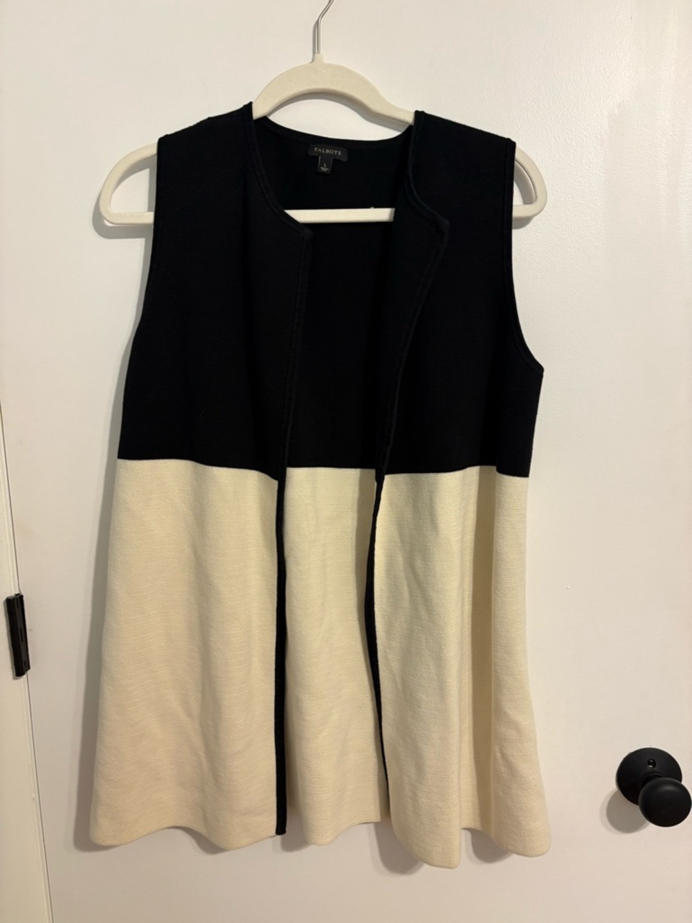 Talbots Black Sleeveless Open-Front Vest